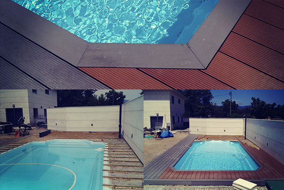 Es un concepto de suelo exterior práctico y de rápida instalación con resultados excelentes sin comprometer el entorno en su realización. Este material está realizado con ecocompuestos (maderas reciclables y polímeros) de alta resistencia, durabilidad y que no requiere mantenimiento alguno.  Este tipo de material y construcción se puede aplicar en paredes, protegiendo la casa y ofreciendo una estética inigualable. 